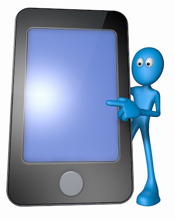 simsearch:400-06096885,k - blue guy behind smartphone - 3d illustration Photographie de stock - Aubaine LD & Abonnement, Code: 400-06094249