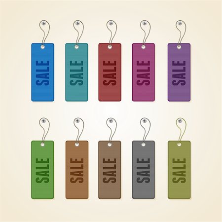 Set of colorful sale tags. This vector image is fully editable. Stock Photo - Budget Royalty-Free & Subscription, Code: 400-06094326