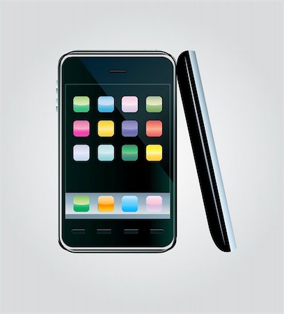 simsearch:400-06568351,k - High detailed photorealistic vector illustration of touchscreen smartphone Stockbilder - Microstock & Abonnement, Bildnummer: 400-06094359