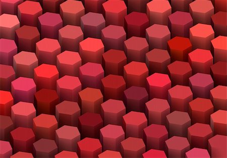 painter palette photography - abstract 3d render hexagon backdrop in red colors Stock Photo - Budget Royalty-Free & Subscription, Code: 400-06094399