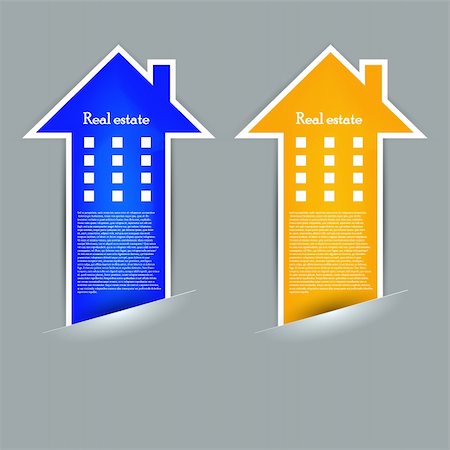 Vector real estate label on gray background. Eps10 Stock Photo - Budget Royalty-Free & Subscription, Code: 400-06094743