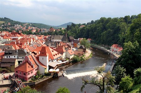 Scenic view of Czech Krumlov Stock Photo - Budget Royalty-Free & Subscription, Code: 400-06094808