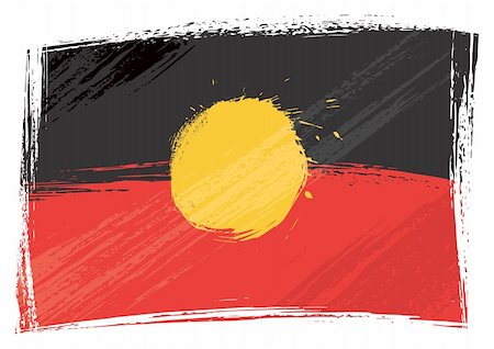 Australian Aborigines flag created in grunge style Stock Photo - Budget Royalty-Free & Subscription, Code: 400-06094920