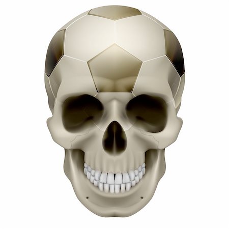 strong bones - Human Skull. Football design. Illustration on white background Photographie de stock - Aubaine LD & Abonnement, Code: 400-06094952