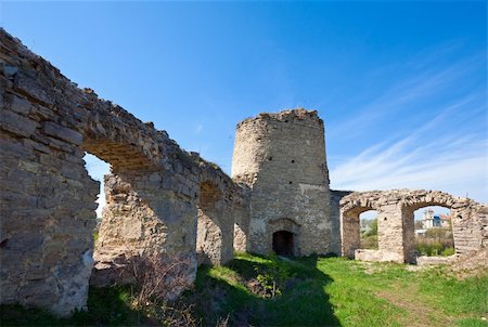 simsearch:400-05243959,k - Spring view of Castle ruins (Khmelnytskyi Oblast, Ukraine). Stock Photo - Budget Royalty-Free & Subscription, Code: 400-06095029