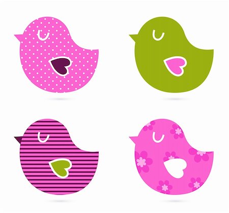 Retro patterned birds. Vector Illustration Stock Photo - Budget Royalty-Free & Subscription, Code: 400-06095508