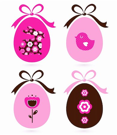 simsearch:400-04804351,k - Cute floral easter egg elements. Vector cartoon Stock Photo - Budget Royalty-Free & Subscription, Code: 400-06095539