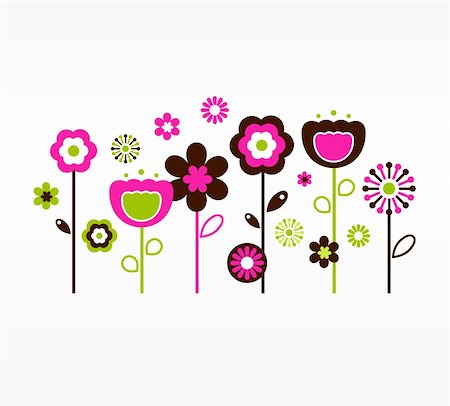 Garden flowers. Vector Illustration. Foto de stock - Super Valor sin royalties y Suscripción, Código: 400-06095544