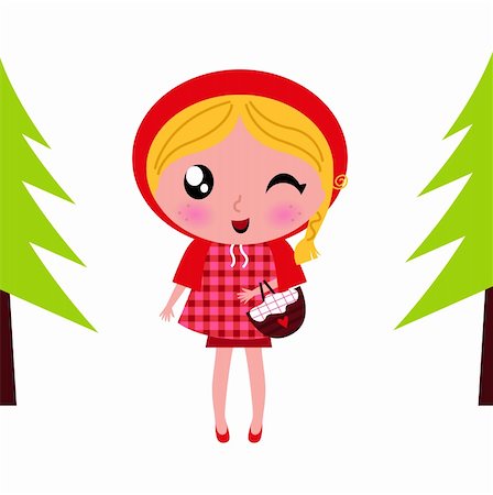 simsearch:400-04107620,k - Red riding hood - vector cartoon illustration. Foto de stock - Super Valor sin royalties y Suscripción, Código: 400-06095558