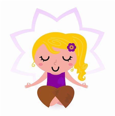 drawing girls body - Cute blond girl practicing yoga asana. Vector Stock Photo - Budget Royalty-Free & Subscription, Code: 400-06095592