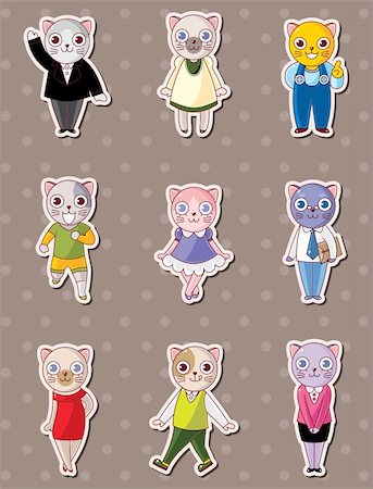 cat family stickers Stock Photo - Budget Royalty-Free & Subscription, Code: 400-06095732