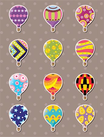 simsearch:400-09090841,k - cartoon hot air balloon stickers Stock Photo - Budget Royalty-Free & Subscription, Code: 400-06095742