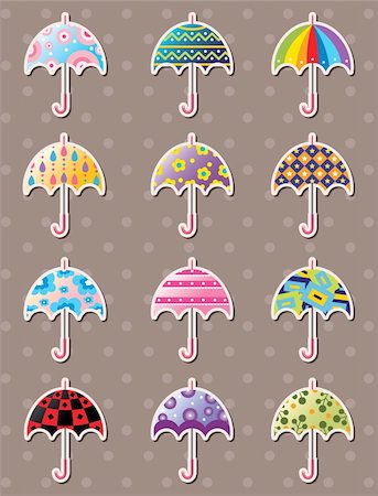 umbrella stickers Stock Photo - Budget Royalty-Free & Subscription, Code: 400-06095743