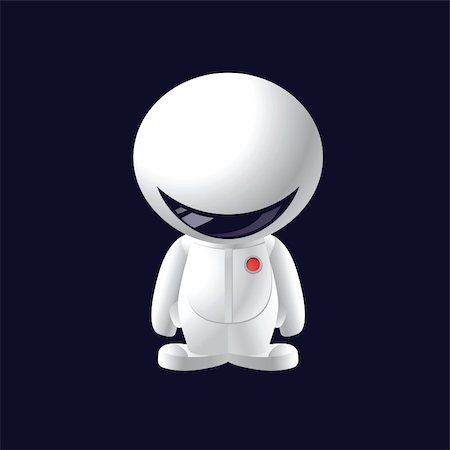 little smile astronaut, cartoon vector illustration, character design Stock Photo - Budget Royalty-Free & Subscription, Code: 400-06096012