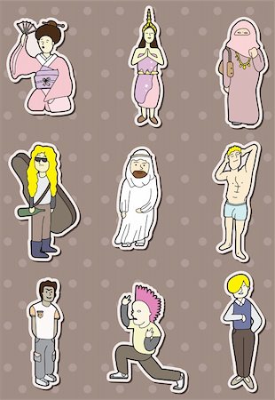 people stickers Stock Photo - Budget Royalty-Free & Subscription, Code: 400-06096079