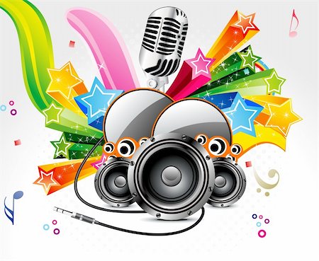stereo - abstract musical background with sound vector illustration Stock Photo - Budget Royalty-Free & Subscription, Code: 400-06096173