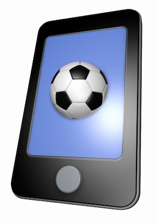 simsearch:400-06568351,k - smartphone with soccer ball on display - 3d illustration Stockbilder - Microstock & Abonnement, Bildnummer: 400-06096306