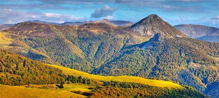 Beautiful image of the Central Massif,located in the south-central France.Here is the the largest concentration of extinct volcanoes in the world with approximately 450 volcanoes. Stock Photo - Budget Royalty-Free & Subscription, Code: 400-06096329