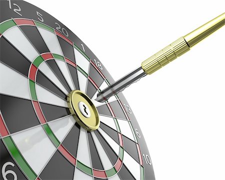 Dartboard with keyhole in center with key on arrow, isolated on white background Stock Photo - Budget Royalty-Free & Subscription, Code: 400-06096387