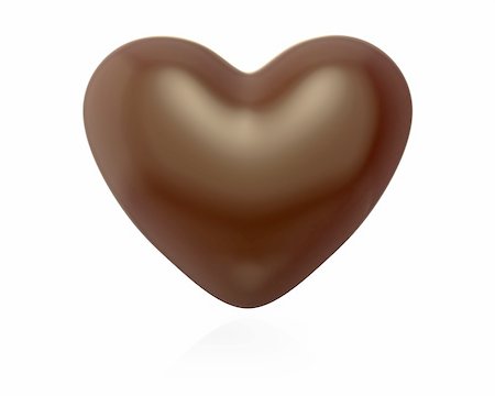 Heart shaped chocolate candy, isolated on white Photographie de stock - Aubaine LD & Abonnement, Code: 400-06096437