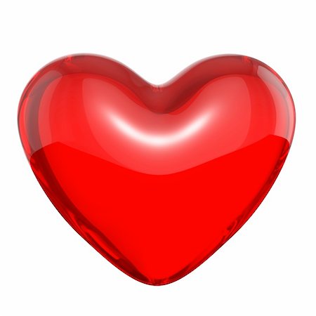 strawberry heart - Transparent red candy heart, isolated on white background Stock Photo - Budget Royalty-Free & Subscription, Code: 400-06096446