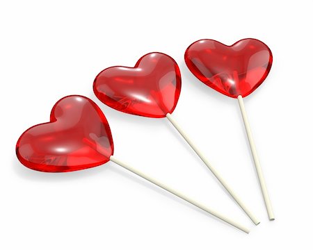 raspberry ice lolly - Three heart shaped lollipops, isolated on white background Stock Photo - Budget Royalty-Free & Subscription, Code: 400-06096443