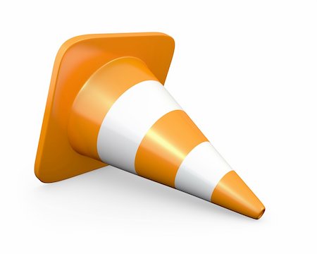 simsearch:400-03931532,k - Traffic cone, isolated on white background Foto de stock - Super Valor sin royalties y Suscripción, Código: 400-06096567