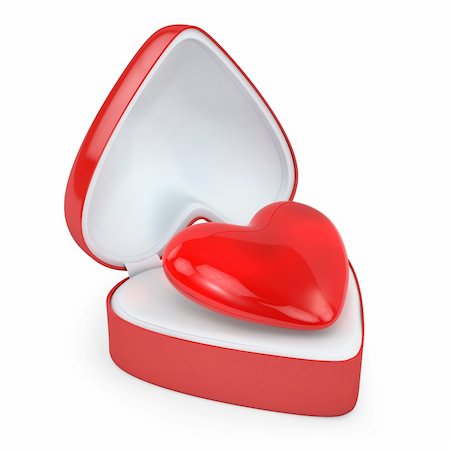 Heart in a heart shaped gift box, isolated on white background Stock Photo - Budget Royalty-Free & Subscription, Code: 400-06096560