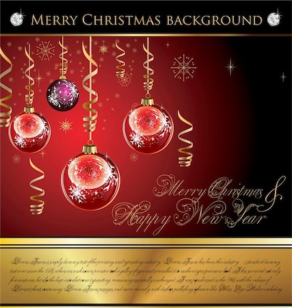 simsearch:400-05746334,k - Merry Christmas Elegant Suggestive Background for Greetings Card Foto de stock - Super Valor sin royalties y Suscripción, Código: 400-06096659