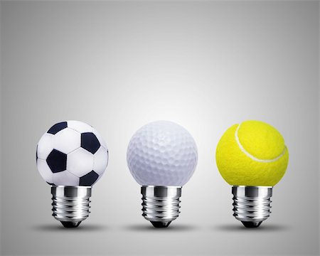 simsearch:400-04900554,k - light bulb made from sport balls, light bulb conceptual Image. Photographie de stock - Aubaine LD & Abonnement, Code: 400-06096780