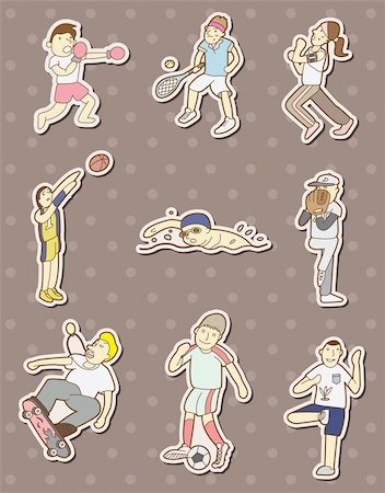 swim icon - sport player stickers Stock Photo - Budget Royalty-Free & Subscription, Code: 400-06096809