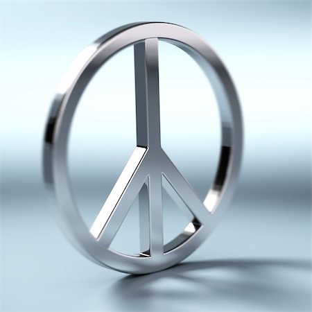 Peace and love symbol over a blue background with blur effect and shadow Stockbilder - Microstock & Abonnement, Bildnummer: 400-06097006