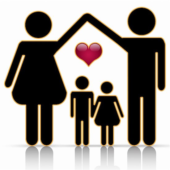 Illustration of the family as the foundation of the house. Stock Photo - Royalty-Free, Artist: Duda78, Image code: 400-06097125