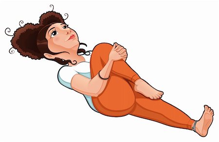 Yoga Position. Funny cartoon and vector isolated illustration. Stock Photo - Budget Royalty-Free & Subscription, Code: 400-06097142