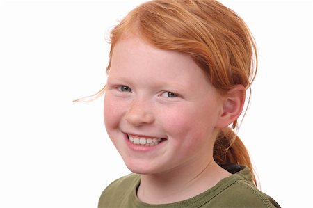 simsearch:400-05712134,k - Portrait of a young redhaired girl on white background Foto de stock - Super Valor sin royalties y Suscripción, Código: 400-06097265