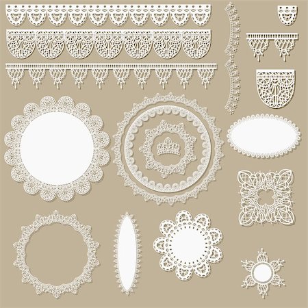 scrapbook - vector lacy scrapbook design elements, can be used as napkins, borders, ribbons and other decorations Stock Photo - Budget Royalty-Free & Subscription, Code: 400-06097344