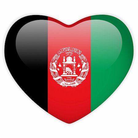 simsearch:400-07032470,k - Vector - Afghanistan Flag Heart Glossy Button Photographie de stock - Aubaine LD & Abonnement, Code: 400-06097356