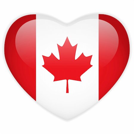 flags of the world vector - Vector - Canada Flag Heart Glossy Button Stock Photo - Budget Royalty-Free & Subscription, Code: 400-06097364