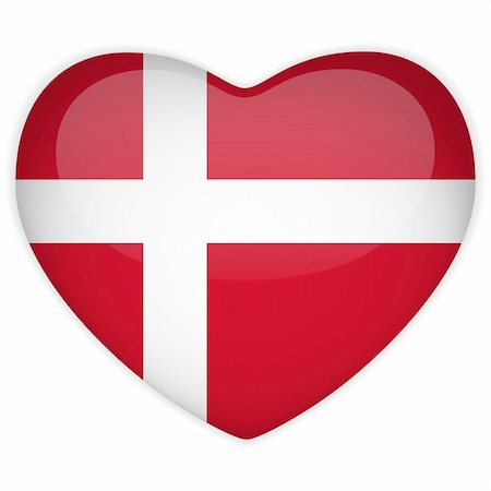 Vector - Denmark Flag Heart Glossy Button Stock Photo - Budget Royalty-Free & Subscription, Code: 400-06097369