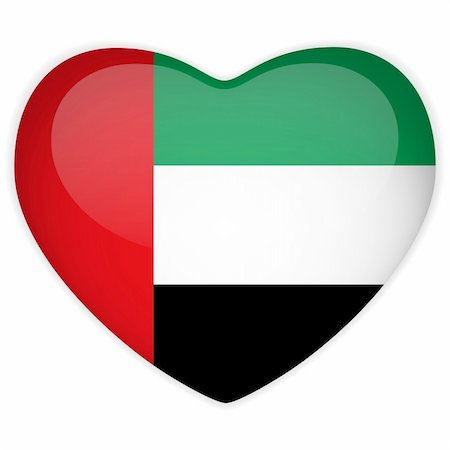 simsearch:400-06365571,k - Vector - Emirates Flag Heart Glossy Button Stock Photo - Budget Royalty-Free & Subscription, Code: 400-06097370