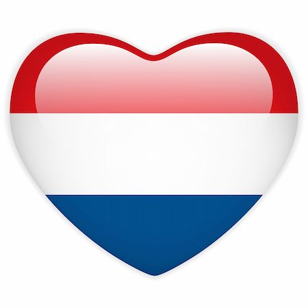 simsearch:400-09094879,k - Vector - Netherlands Flag Heart Glossy Button Photographie de stock - Aubaine LD & Abonnement, Code: 400-06097384