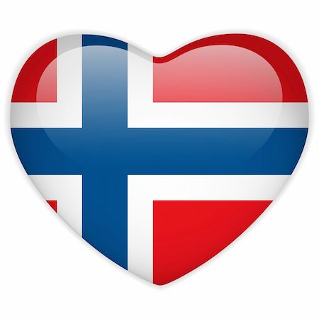Vector - Norway Flag Heart Glossy Button Stock Photo - Budget Royalty-Free & Subscription, Code: 400-06097386