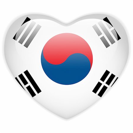 Vector - South Korea Flag Heart Glossy Button Stock Photo - Budget Royalty-Free & Subscription, Code: 400-06097389