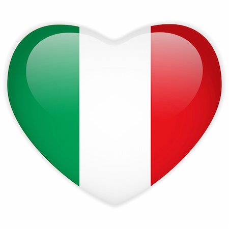 Vector - Italy Flag Heart Glossy Button Stock Photo - Budget Royalty-Free & Subscription, Code: 400-06097380