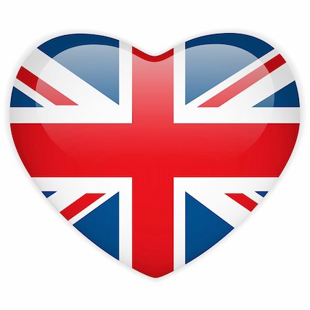 simsearch:400-09094879,k - Vector - United Kingdom Flag Heart Glossy Button Photographie de stock - Aubaine LD & Abonnement, Code: 400-06097395