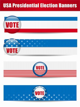 presidenziale - Vector - Vote Banners. Set of four with Background Fotografie stock - Microstock e Abbonamento, Codice: 400-06097400