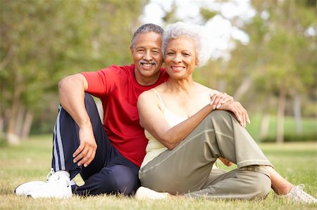 simsearch:400-05735475,k - Senior Couple Resting After Exercise Stock Photo - Budget Royalty-Free & Subscription, Code: 400-06097466