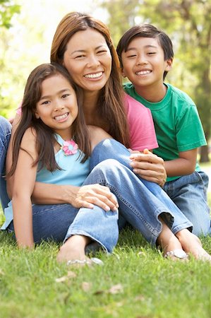 filipino family portrait - Mother And Children Enjoying Day In Park Stock Photo - Budget Royalty-Free & Subscription, Code: 400-06097514