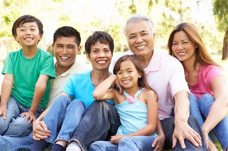 filipino family portrait - Portrait Of Extended Family Group In Park Stock Photo - Budget Royalty-Free & Subscription, Code: 400-06097548