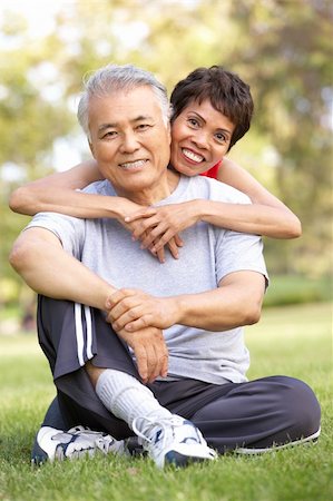 simsearch:400-05735475,k - Senior Couple Resting After Exercise Stock Photo - Budget Royalty-Free & Subscription, Code: 400-06097594